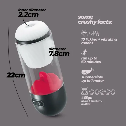 crushious slurpy 2w1 lick & vibro system transparentny 22 cm na Arena.pl