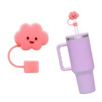 Osłonka na słomkę pyłoszczelna silikonowa Różowa Chmurka