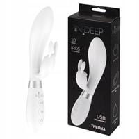 Wibrator rabbit silikonowy. Stymulacja łechtaczki i pochwy. Biały.