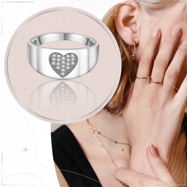 SREBRNY pierścionek OBRĄCZKA SREBRO 925 z CYRKONIAMI wyjątkowy PREZENT zdjęcie 12