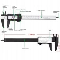 Cyfrowa Suwmiarka 150mm TSG-640 Włókna Węglowego Narzędzie Pomiarowe 0,1mm