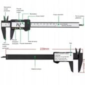 Cyfrowa Suwmiarka 150mm TSG-640 Włókna Węglowego Narzędzie Pomiarowe 0,1mm