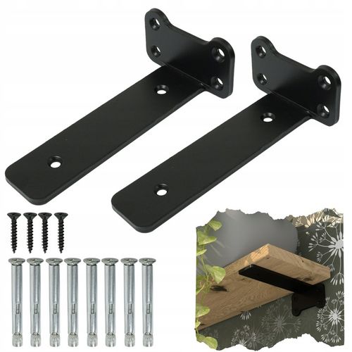 Wspornik typ T 150 mm, uchwyt półki drewnianej podpórka loft, czarny na Arena.pl