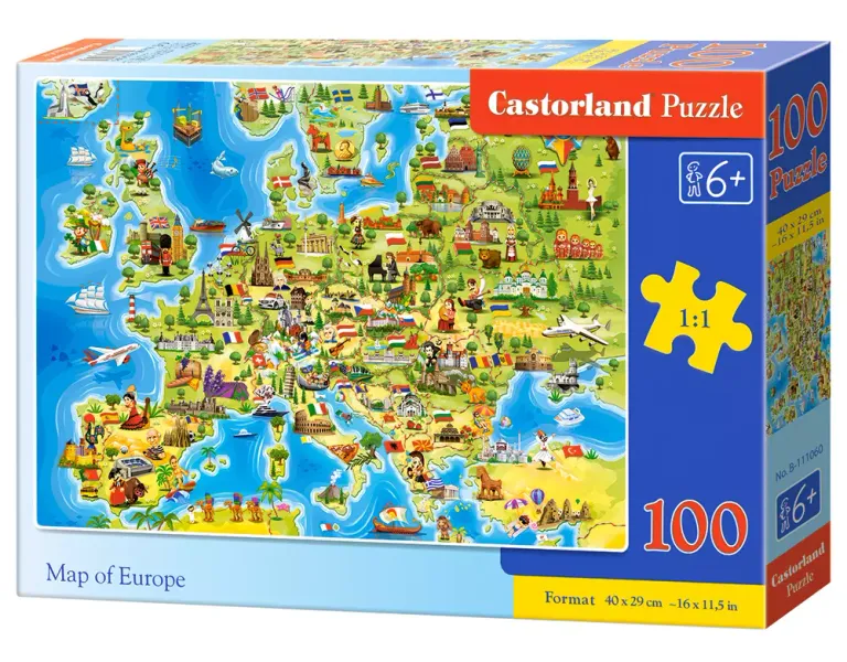 Puzzle 100 elementów. Mapa Europy zdjęcie 1