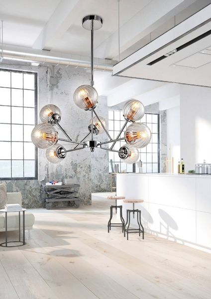 Best zwis 8x40W E14 chrom+miedź zdjęcie 2