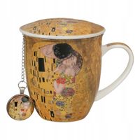 Kubek 400ml Klimt Pocałunek porcelana do parzenia ziół herbaty liściastej