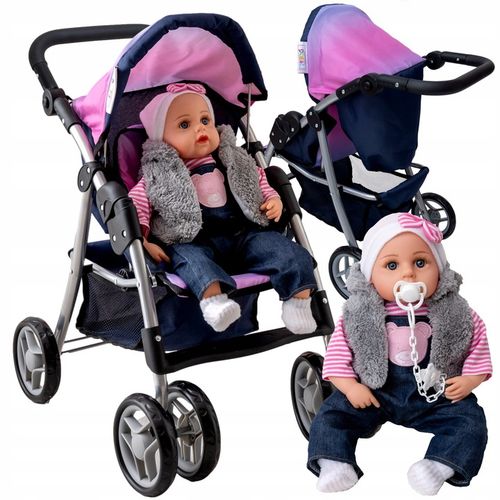 Wózek z lalką Doris SPACRÓWKA DLA LALEK + Duża INTERAKTYWNA LALKA BOBAS na Arena.pl