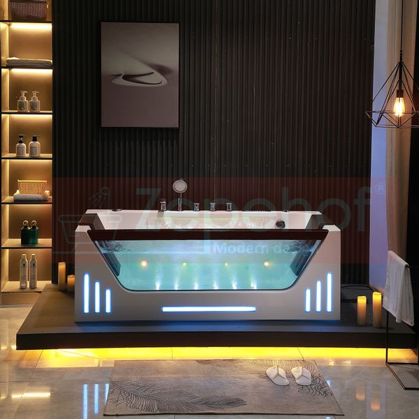 Wanna z hydromasażem EBX-7066 white prostokątna 170cmx78cmx61cm Wodosp zdjęcie 50