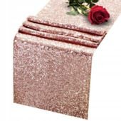 BIEŻNIK CEKINOWY NA STÓŁ ROSE GOLD WIECZÓR PANIEŃSKI DEKORACYJNY 180X30 CM