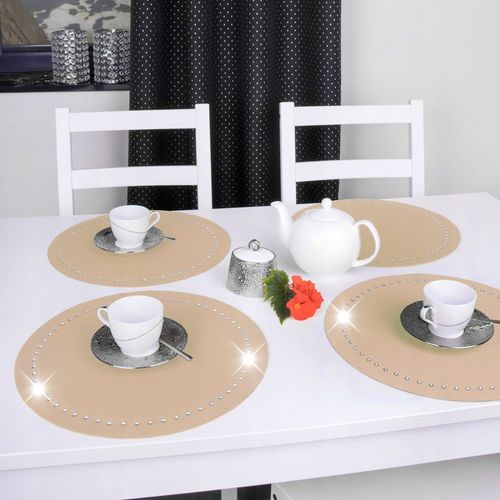 Podkładka dekoracyjna GLAMOUR koło 40 cm czarna srebro na Arena.pl