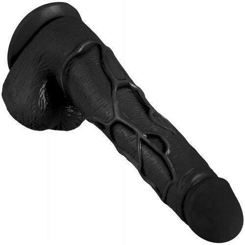 CZARNY PENIS XL Męskie Dildo z Jądrami DONG JBL z Przyssawką dla Kobiet Pań na Arena.pl