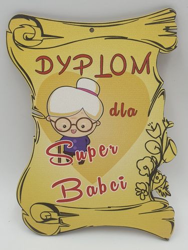 dyplom drewniany dla babci   17,5 x 13 cm     P556 na Arena.pl