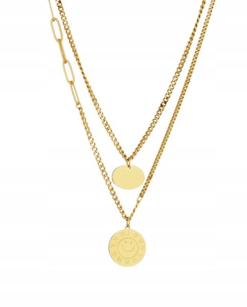 Pozłacany Naszyjnik Stal Chirurgiczna Złoty 18K zdjęcie 5