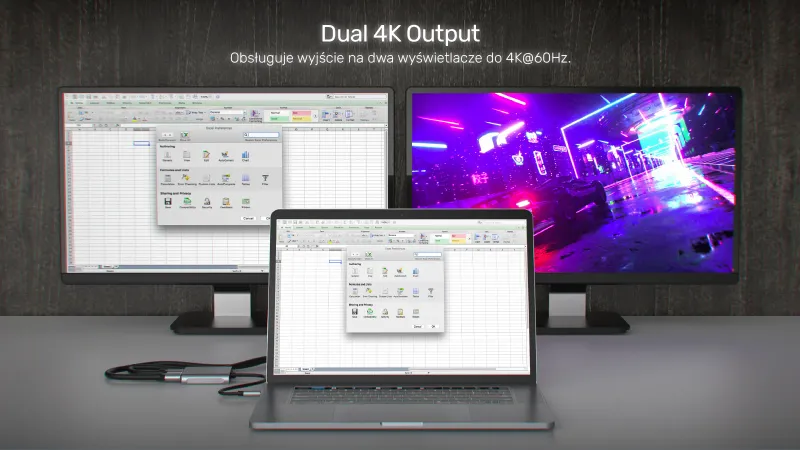 Unitek Adapter USB-C na 2x HDMI 4K MST zdjęcie 4