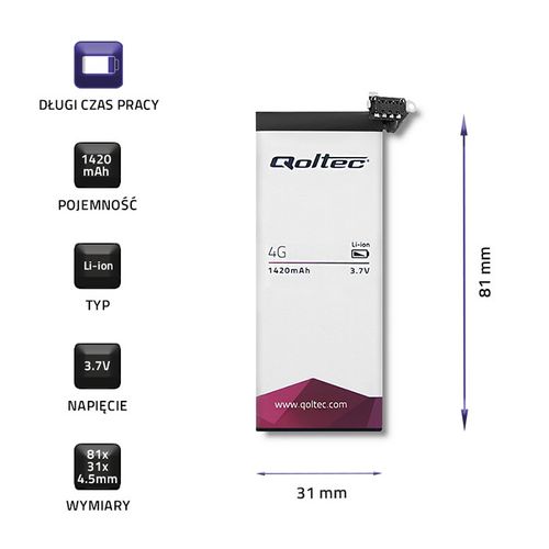 Qoltec Bateria do iPhone 4G | 4 | 1420mAh na Arena.pl