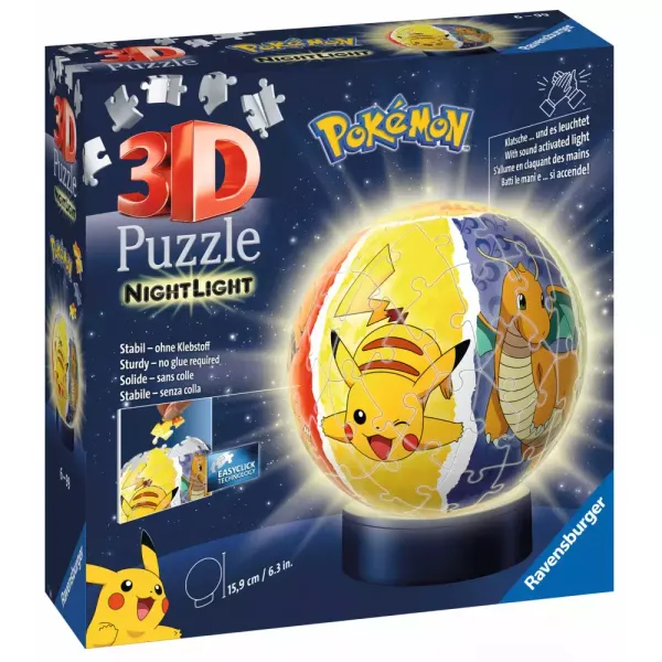Puzzle 3D 72 elementy. Świecąca kula: Pokemon zdjęcie 1