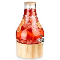 Słój Napoje Duży Słoik Dystrybutor Szklany Kranem Kranikiem Stojakiem 6,5L