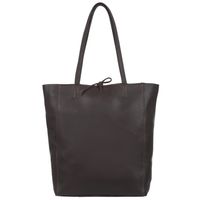 VERA PELLE torebka skórzana shopper na suwak z rzemykami V501 c.brązowa