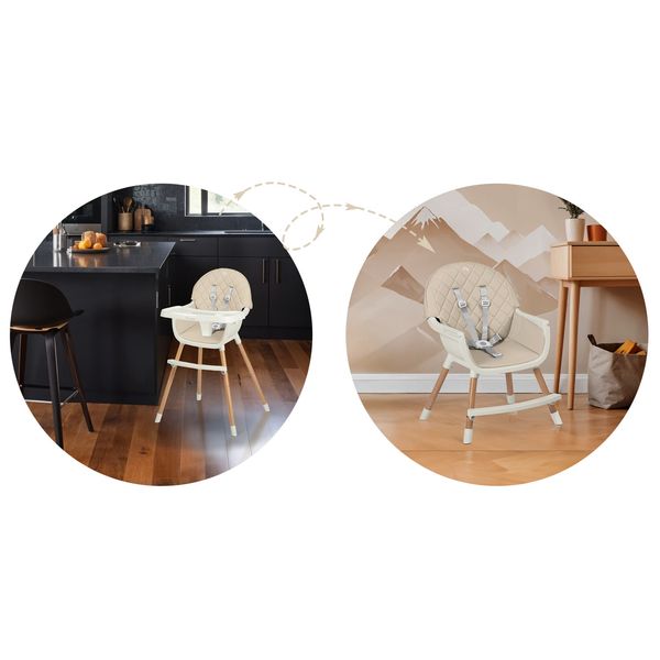 Krzesełko do karmienia Nukido Lilo beżowe zdjęcie 12