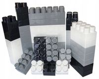 Duże klocki Hemar K3 konstrukcyjne 50 el luz 4 kolory monochromatyczne