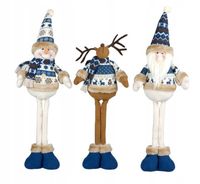 Zestaw figurek świątecznych stojące DUŻE RENIFER BAŁWAN MIKOŁAJ 42cm