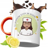Kubek Pomarańczowy Dla Pielęgniarki Na Prezent Z Nadrukiem Ze Zdjęciem