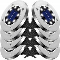 LAMPA SOLARNA LAMPKI SOLARNE DO OGRODU GRUNTOWE OGRODOWE DYSKI LED 8 SZTUK