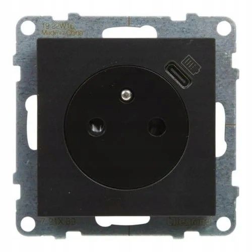 SUNO Gniazdo pojedyncze z/u + USB Czarny zdjęcie 2