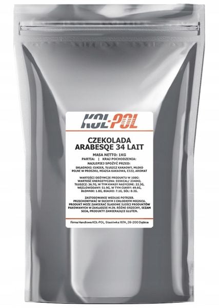CZEKOLADA BELGIJSKA 34% MLECZNA 1kg Fontann founde | Kol-Pol zdjęcie 2
