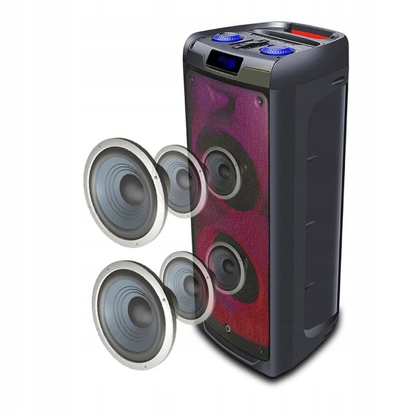 GŁOŚNIK BLUETOOTH PRZENOŚNY KARAOKE MANTA 100W USB zdjęcie 2