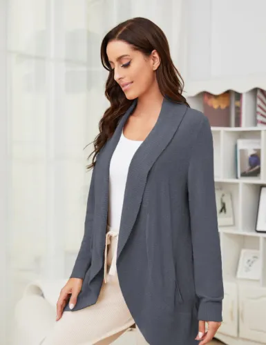 Tapata Damski Długi Kardigan Granatowy M na Arena.pl