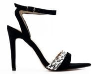 Czarne szpilki sandałki na szpice nosek szpic 37