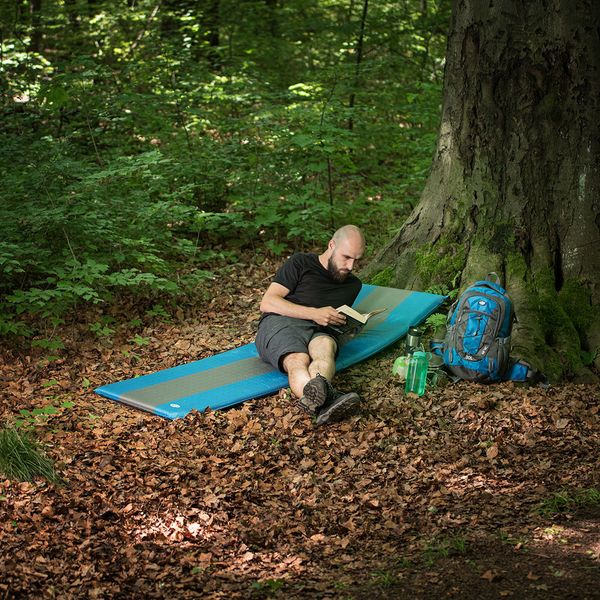 Mata Samopompująca z Poduszką, 195 cm niebiesko-szary NC4340 Nils Camp zdjęcie 3