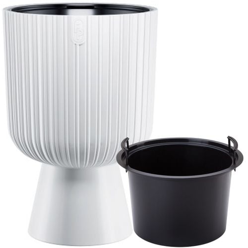 Doniczka okrągła Keli Mika 40 na nóżce | Biały na Arena.pl