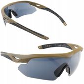2X OKULARY ochronne Taktyczne Balistyczne SWISSEYE NIGHTHAWK Coyote Smoke