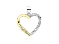 WISIOREK POZŁACANY RODOWANY SREBRNY SERCE CYRKONIE