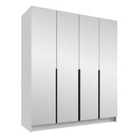 Szafa SANTI III 200 cm z lustrem-pojemna garderoba-BIAŁY+CZARNY