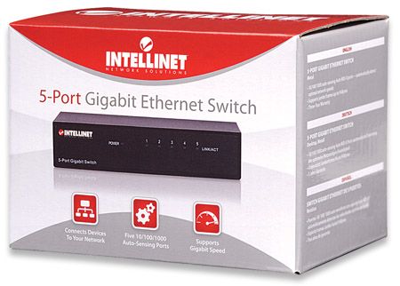 SWITCH GIGABIT INTELLINET 5x10/100/1000 Mb/s RJ45 DESKTOP METAL 530378 na Arena.pl