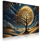 Obraz Do Sypialni Salonu Pełnia Księżyca Drzewa Abstrakcja 120cm x 80cm