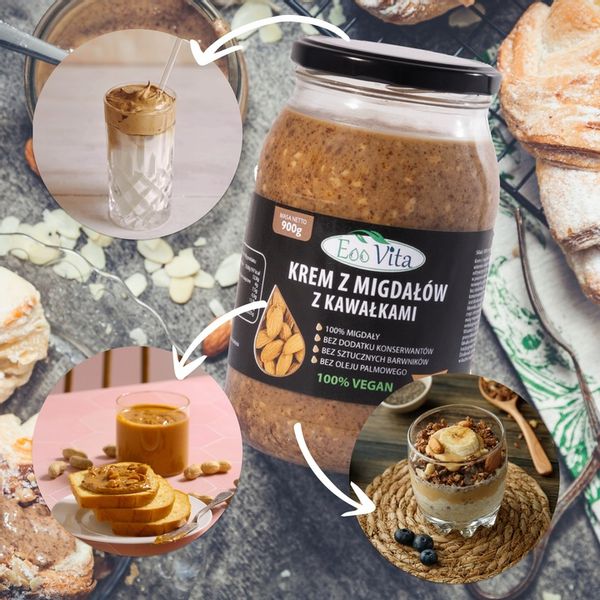 Pasta masło z migdałów migdałowe CRUNCH 900g zdjęcie 5