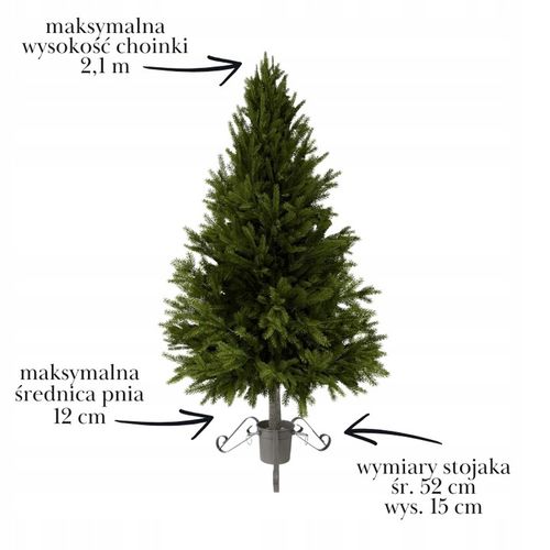 Stojak pod choinkę SREBRNY metalowy POJEMNIK na wodę 2,1m STABILNY trójnóg na Arena.pl