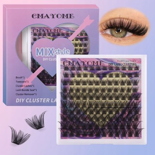 RZĘSY BONDINGOWE ZESTAW STARTOWY RZĘSY DIY 120 KĘPEK D CURL CLUSTER LASHES na Arena.pl