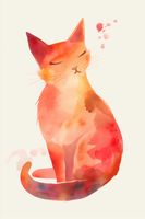 Plakat 61x91,5cm Akwarelowy Kot