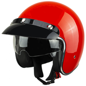 Kask na skuter motocyklowy otwarty z daszkiem BB 588 -przyciemniona blenda M czerwony