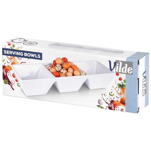 Miseczki na przekąski ceramiczne białe potrójne 29 cm na Arena.pl