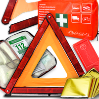 Apteczka Pierwszej Pomocy DIN13164 Trójkąt Ostrzegawczy Składany Etui