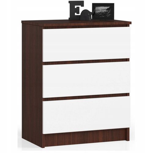 KOMODA K60 3 SZUFLADY WENGE / BIAŁA na Arena.pl