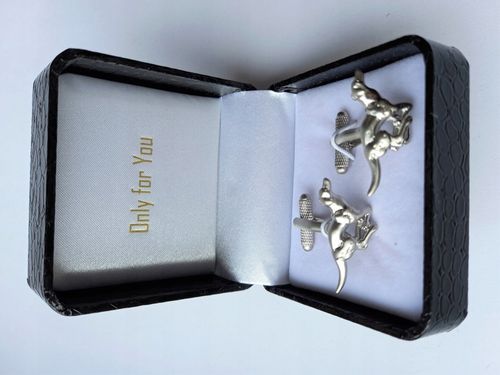 Spinki do mankietów dla myśliwego Głowa Jelenia Jeleń z Porożem + Pudełko na Arena.pl