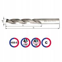 Baildon Wiertło do metalu kobaltowe 10,7 mm HSS-E Co5 Polskie INOX