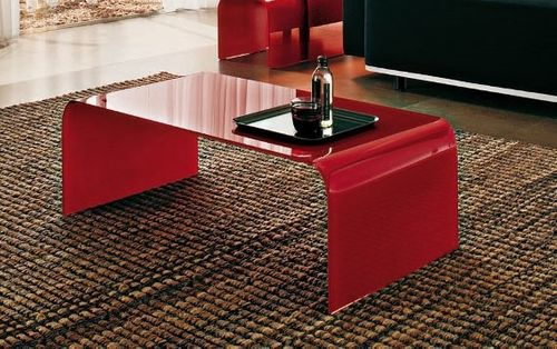 Stolik szklany FORMANOVA - czerwony na Arena.pl